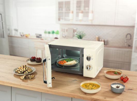 Gorenje Мікрохвильова піч Gorenje, 20л, мех. керув., 700Вт, гриль, бежевий MO20E1HRL фото