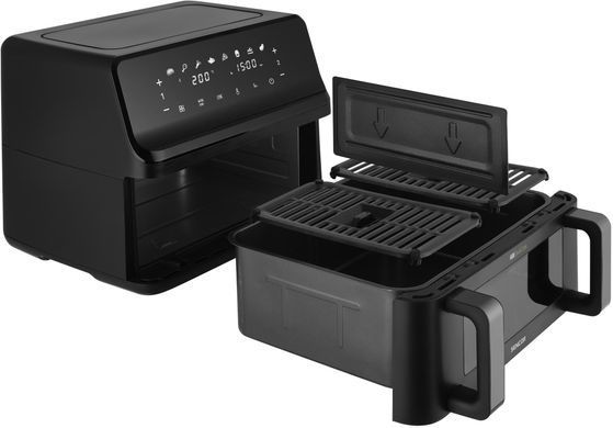 Sencor Мультипіч Sencor Dual Vita Fryer, 2700Вт, чаша-4.5+4.5л, сенсорне керув., 2 чаши, гриль, пластик, чорний SFR9650BK фото