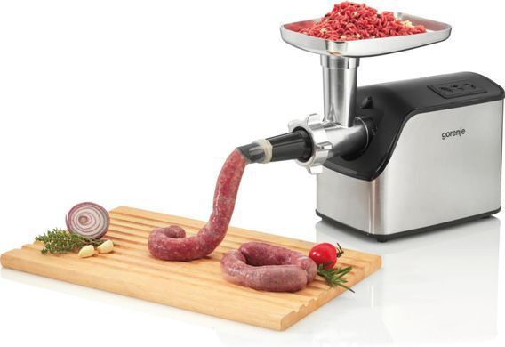 Gorenje Gorenje meat grinder, 2200W, 2.2kg/min, 2 cutting plates, sausages nozzle, plastik/metal, black/inox MG2202XE фото