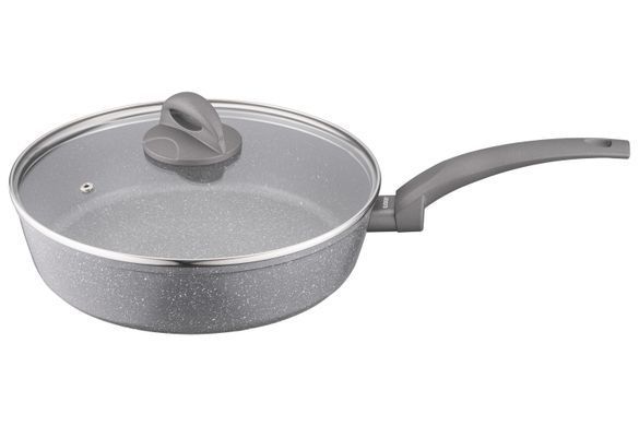 ARDESTO Сковорідка Gemini Gourmet з кришкою 26 см, сірий мармур, алюміній AR2426GGL фото