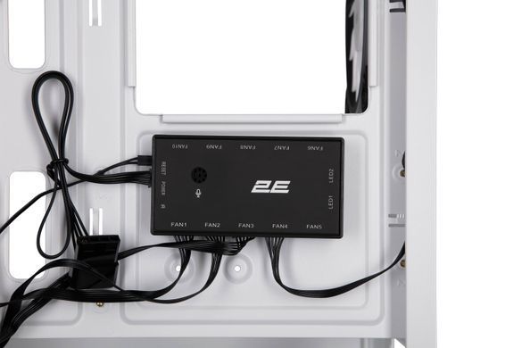 2E Gaming Корпус Calleo GB700W без БЖ 2xUSB3.0, 1xUSB2.0, 4x120мм ARGB, VGA 320мм, LCS ready, контролер з пультом, TG Side Window, mATX, білий 2E-GB700W фото
