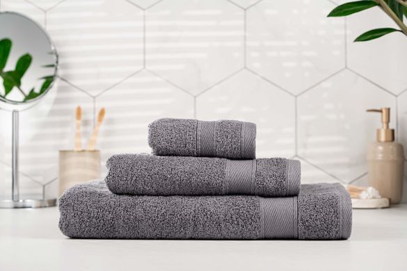 ARDESTO Рушник махровий SuperSoft, графіт, 50х90см, 100% бавовна