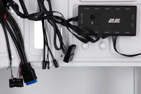2E Gaming Корпус Calleo GB700W без БЖ 2xUSB3.0, 1xUSB2.0, 4x120мм ARGB, VGA 320мм, LCS ready, контролер з пультом, TG Side Window, mATX, білий 2E-GB700W фото