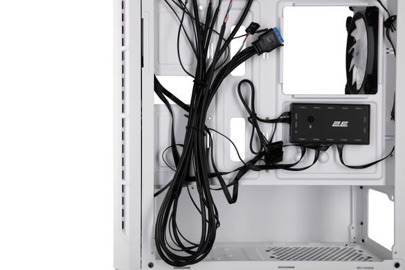 2E Gaming Корпус Calleo GB700W без БЖ 2xUSB3.0, 1xUSB2.0, 4x120мм ARGB, VGA 320мм, LCS ready, контролер з пультом, TG Side Window, mATX, білий 2E-GB700W фото