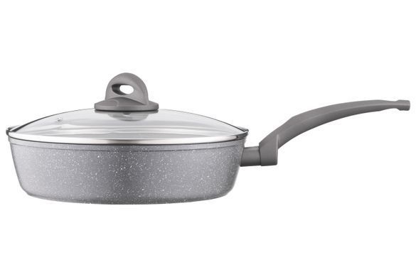 ARDESTO Сковорідка Gemini Gourmet з кришкою 26 см, сірий мармур, алюміній AR2426GGL фото