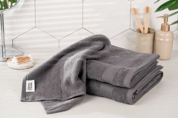 ARDESTO Рушник махровий SuperSoft, графіт, 50х90см, 100% бавовна