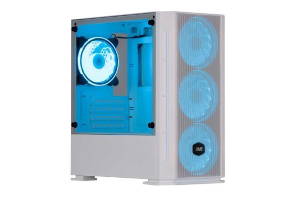 2E Gaming Корпус Calleo GB700W без БЖ 2xUSB3.0, 1xUSB2.0, 4x120мм ARGB, VGA 320мм, LCS ready, контролер з пультом, TG Side Window, mATX, білий 2E-GB700W фото