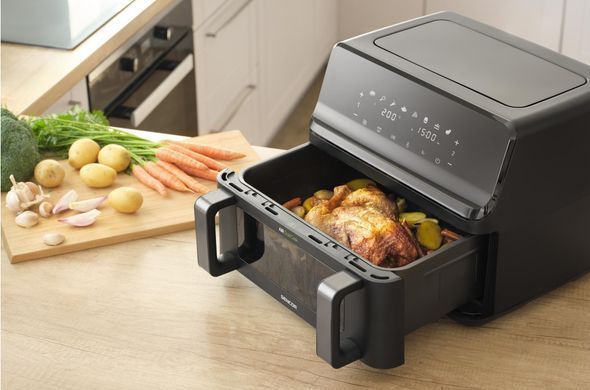 Sencor Мультипіч Sencor Dual Vita Fryer, 2700Вт, чаша-4.5+4.5л, сенсорне керув., 2 чаши, гриль, пластик, чорний SFR9650BK фото