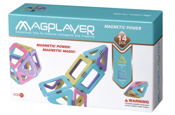 Конструктор Magplayer магнитный набор 14 эл. MPH2-14 фото