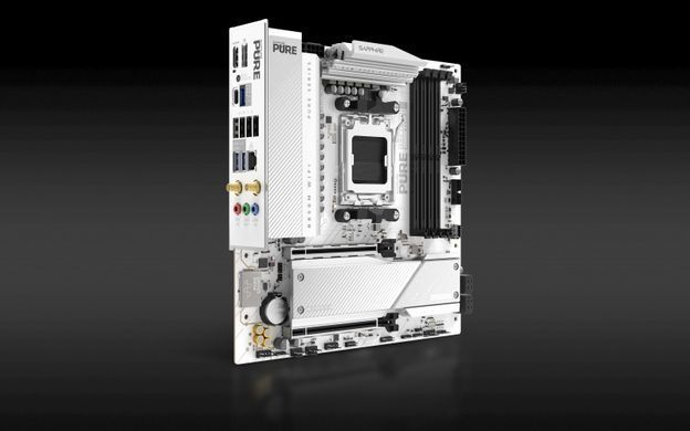 SAPPHIRE Motherboard PURE B850M WIFI sAM5 B850 4xDDR5 M.2 HDMI DP WiFi BT mATX білий 52123-02-40G фото