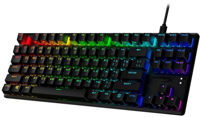 HyperX Клавиатура Alloy Origins Core PBT Red USB RGB ENG/RU Black 639N7AA фото