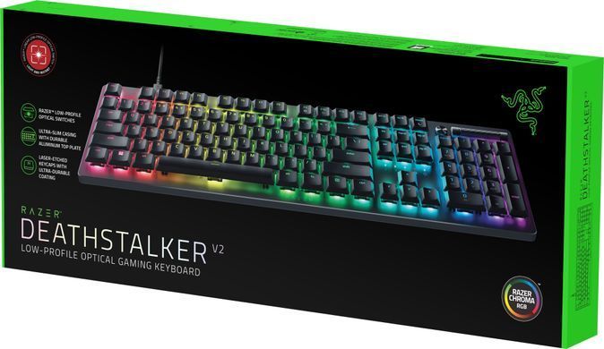 Razer Клавиатура механическая DeathStalker V2 105key, Red Switch, USB-A, EN/RU, RGB, чёрный RZ03-04500800-R3R1 фото