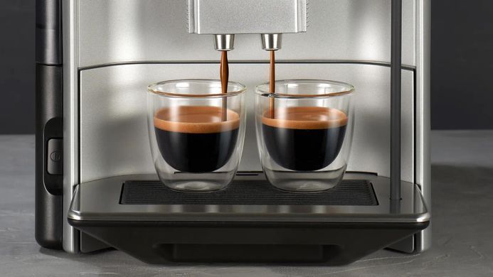 Siemens Siemens Coffee machine, 1.7L, auto capuchino maker, LED display, auto recipe-8, black-silver TE653M11RW фото