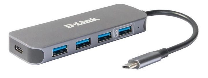 D-Link USB-Концентратор DUB-2340 3xUSB3.0, 1xUSB3.0 (Быстрая зарядка), 1xUSB-C/PD, USB-C DUB-2340 фото