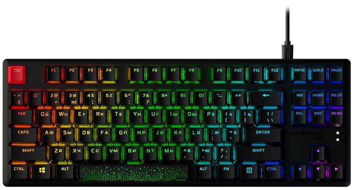 HyperX Клавиатура Alloy Origins Core PBT Red USB RGB ENG/RU Black 639N7AA фото