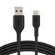 Belkin Кабель USB-A > USB-C заряджання/синхронізації 0.15м, 15Вт, Type-C, PVC, чорний 3 - магазин Coolbaba Toys