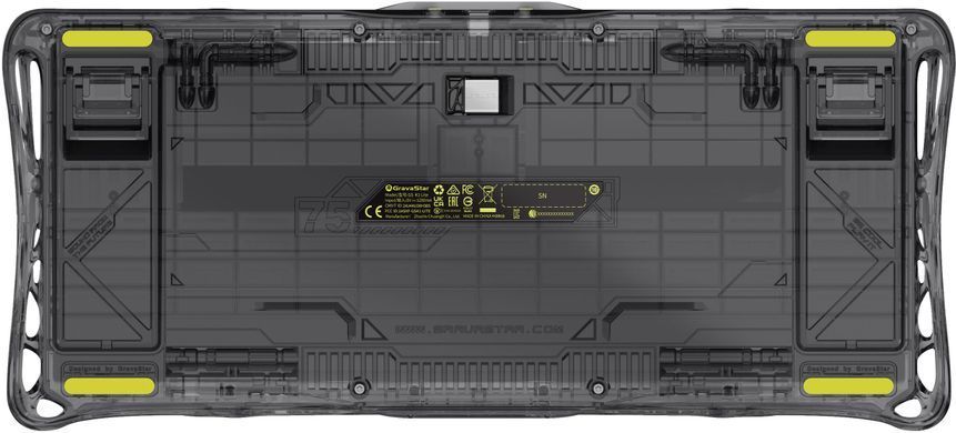 GravaStar Клавіатура механічна Mercury K1 Lite 80keys, GravaStar x BSUN Grey, BT/WL/USB, чорний GSK1LITE_XTAL_BLK фото