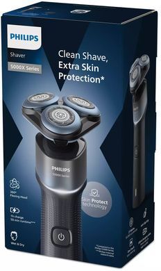Philips Бритва електр. Series 5000X роторная, 4.5Вт, бритв.головок-3, Li-Ion, сух.+влажн., черно-синий X5006/00 фото