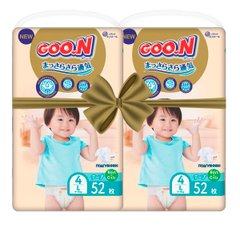 Подгузники GOO.N Premium Soft для детей 9-14 kg (размер 4(L), на липучках, унисекс, 104 шт) 863225-2 фото