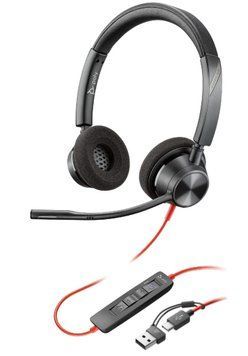 Poly Гарнітура комп'ютерна стерео On-ear Blackwire 3320-M, USB-A, USB-C, односпрямований, Microsoft Teams, чорний 8X220AA фото