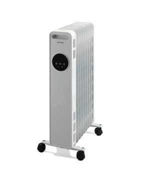 Оливний радіатор Gorenje OR2000E_ 9 cекцій, 2000 Вт, 15 м2, електронне керування, таймер, пульт ДК, білий OR2000E фото