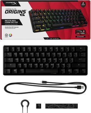 HyperX Клавиатура Alloy Origins 60 Red USB RGB ENG/RU Black 4P5N0AA фото