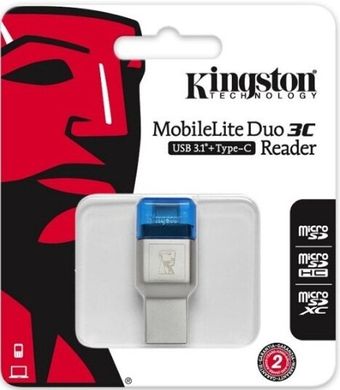 Кардридер Kingston USB 3.0 microSD USB Type A/C FCR-ML3C фото