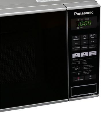 Panasonic Мікрохвильова піч, 20л, 800Вт, гриль, дисплей, нерж NN-GT264MZUE фото
