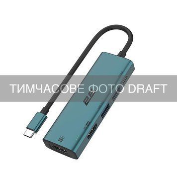 2E Хаб 2E USB-С > 2xUSB-A/USB-C PD/2хHDMI, 0.15м, Pine Green 2E-W3126 фото