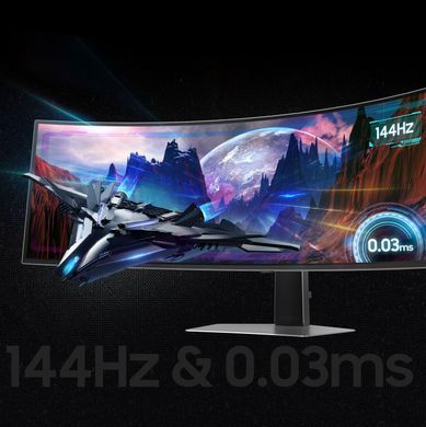 Samsung Монітор 48.7"Odyssey G9 49DG910 HDMI, DP, USB, USB-C, OLED, 5120x1440, 32:9, 144Hz, 0.3ms, CURVED LS49DG910SIXUA фото