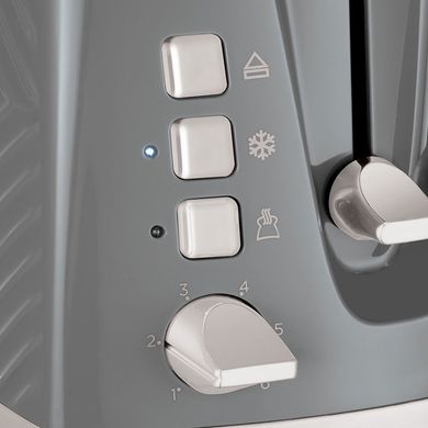 Toaster Russell Hobbs Groove 2 Slice, 850W, plastic, heating, defrosting, gray 26392-56 фото