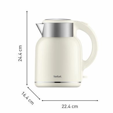 Tefal Електрочайник Thermo Protect XL, 1.9л, пластик, нержавіюча сталь, бежевий KO190AE0 фото