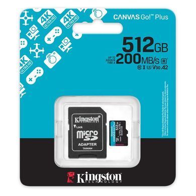 Kingston Карта памяти microSD 512GB C10 UHS-I U3 A2 V30 R200/W160MB/s + SD SDCG4/512GB фото