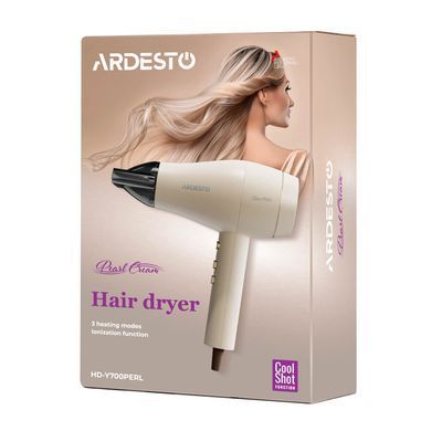 ARDESTO Фен Pearl Cream HD-Y700PERL, 1800-2000Вт, 2 швидкості, 3 темп.режими, бежевий HD-Y700PERL фото