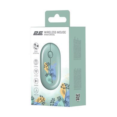 2E Миша MF300 FLORA:DILL Silent WL BT, зелений 2E-MF300WFLORAGN фото
