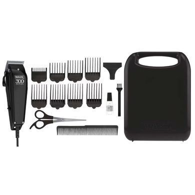 Moser Машинка для стрижки Wahl Home Pro 300, мережа, вібраційний мотор, насадок-10, кейс, масло та ножиці у компл., сталь, чорний 09247-1316 фото