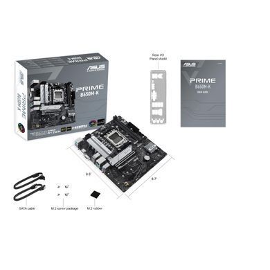 ASUS Материнcкая плата PRIME B650M-K sAM5 B650 2xDDR5 M.2 HDMI D-Sub mATX 90MB1F60-M0EAY0 фото