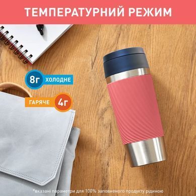 Tefal Термочашка Travel Mug Classic Twist, 0.36л, нержавеющая сталь, коралловый N2024410 фото
