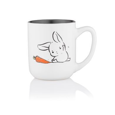 ARDESTO Чашка Bunny, 380мл, керамика, бело-серый AR3056 фото
