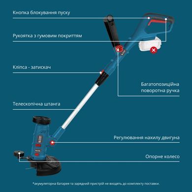 K&ouml;nner & S&ouml;hnen Multifunctional cordless trimmer Konner&Sohnen KS MFT-20V 20V lithium-ion 2400rpm 3.8kg without battery for ZP KSMFT-20V фото