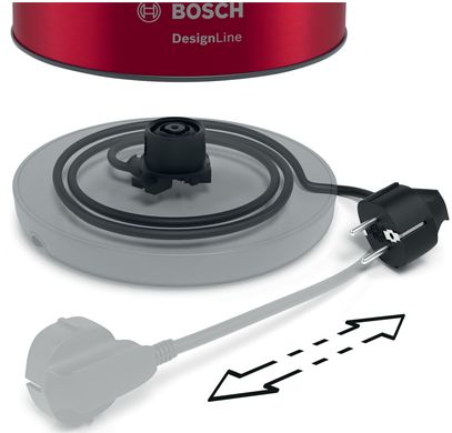 Электрочайник Bosch, 1.7л, металл, красный TWK4P434 фото