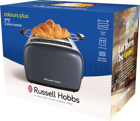Russell Hobbs Тостер Colours Plus, 1600Вт, нержавейка, подогрев,разморозка, серый 26552-56 фото