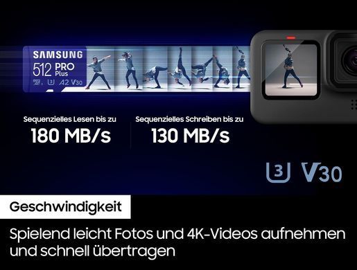 Samsung Карта памяти microSDXC 128GB C10 UHS-I R180MB/s PRO Plus MB-MD128SA/EU фото