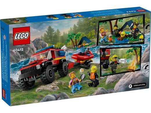 LEGO Конструктор City Пожарный внедорожник со спасательной лодкой 60412 фото