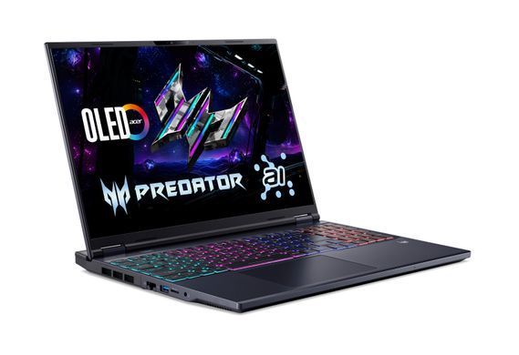 Acer Ноутбук Acer Predator Helios Neo 16 PHN16-73 16" WQXGA OLED, Intel U9-275HX, 64GB, F2TB, NVD5090-24, Lin, чорний NH.QW2EU.003 фото