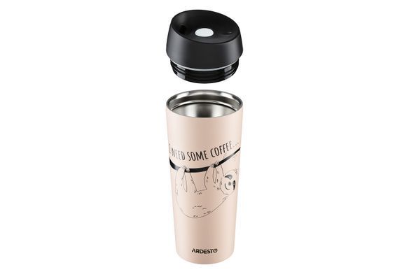Термокухоль Ardesto Coffee time Bradypus 450 мл, нержавіюча сталь, беж AR2645DBE фото