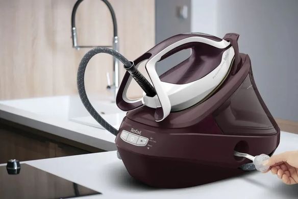 Tefal Праска-парогенератор Pro Express Ultimate, 3000Вт, 1200мл, паровий удар -600гр, постійна пара - 170гр, керам. підошва, бордовий GV9721E0 фото