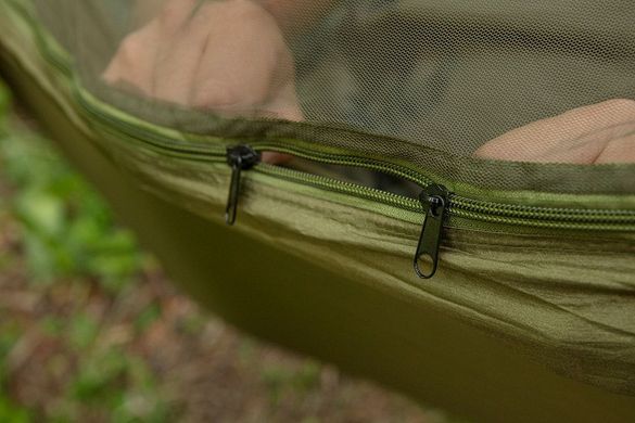 Гамак Neo Tools, с москитной сеткой, материал нейлон 210T, до 200кг, 330x140см, шнуры, сумка для переноски, зеленый 63-123 фото