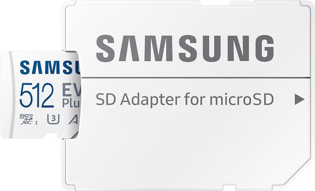 Samsung Карта пам'яті microSDXC 512GB C10 UHS-I R100MB/s Evo Plus + SD MB-MC512KA/EU фото