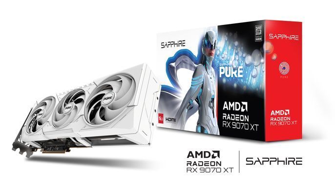 SAPPHIRE Відеокарта Radeon RX 9070 XT 16GB GDDR6 PURE GAMING OC 11348-02-20G фото
